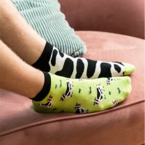 korte sokken met koeien mismatch en naadloos