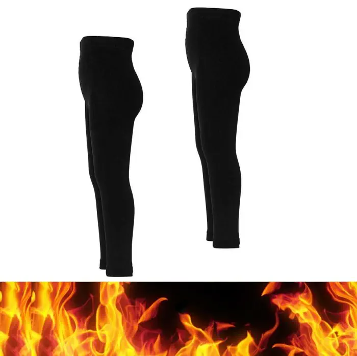 Thermo kinder legging zwart 2 pak heat keeper