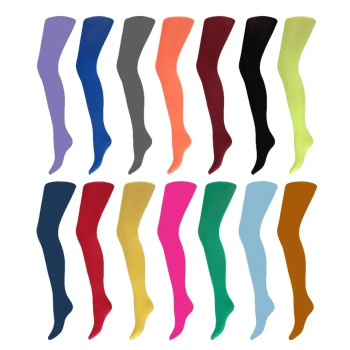Panty 60 den. in alle kleuren zoals ecru oranje groen blauw rood roze