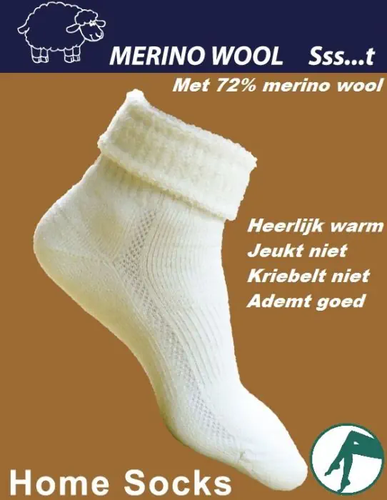 100 merino wol sokken top